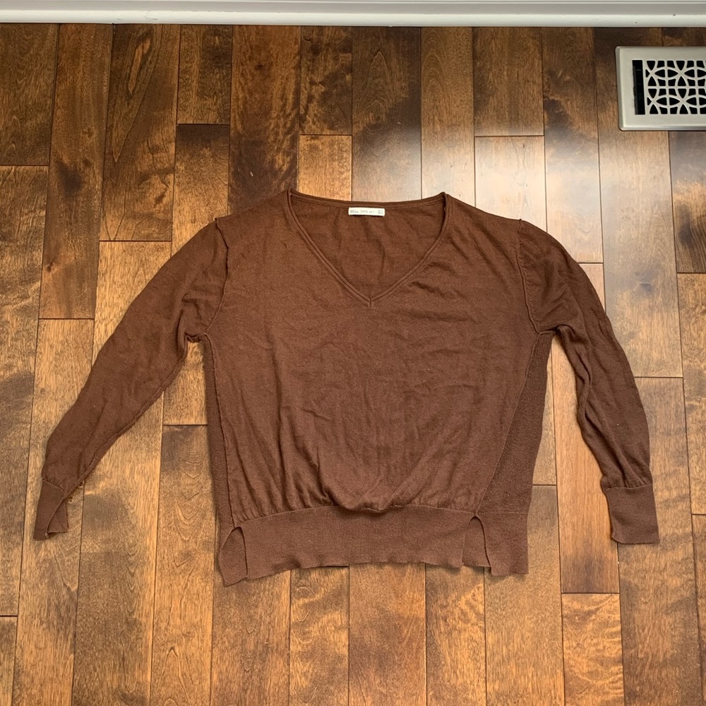 ZARA BROWN KNIT SWEATER